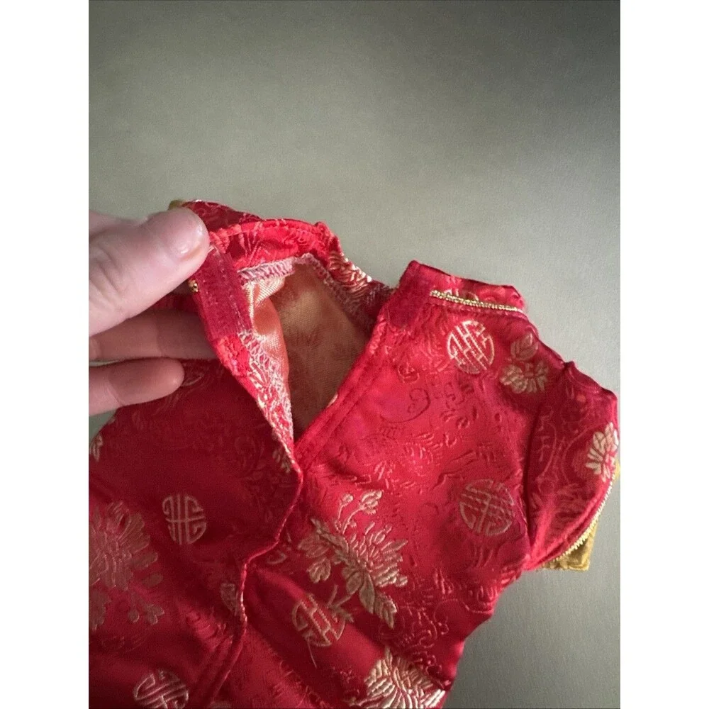 Girls Doll Dress Vintage American Girl Doll Lunar New Year Red Dress